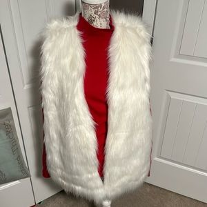 WHITE faux FUR Vest